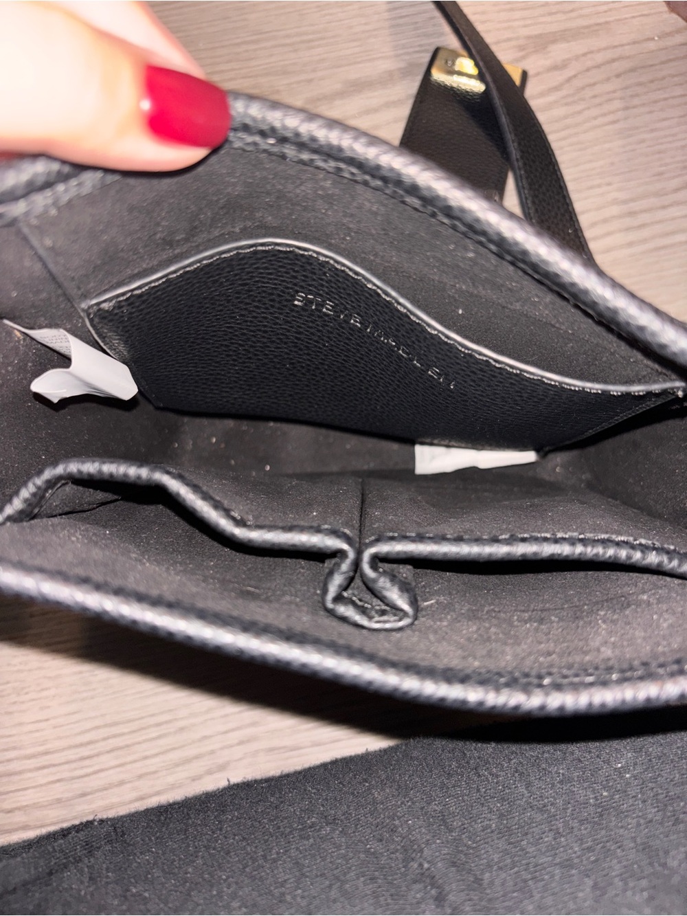 Steve Madden Black Leather Crossbody with Gold Hardware - Picture 3 of 5